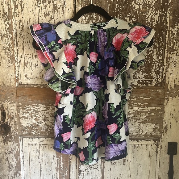 MAEVE Anthropologie flutter sleeve floral top :: xs - Picture 4 of 6